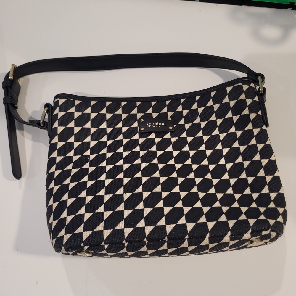Spartina 449 Daufuskie Island Rhett Piper Houndstooth Hobo Tote Handbag Purse